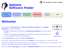 Tablet Screenshot of aphasiasoftwarefinder.org